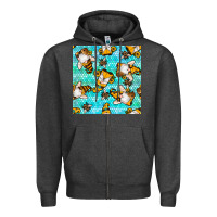 Charcoal Heather honey bee gnomes seamless pattern Zipper Hoodie - BundleAndBundleShop