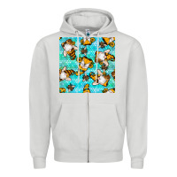 Dove Grey honey bee gnomes seamless pattern Zipper Hoodie - BundleAndBundleShop