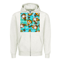 Oatmeal Heather honey bee gnomes seamless pattern Zipper Hoodie - BundleAndBundleShop
