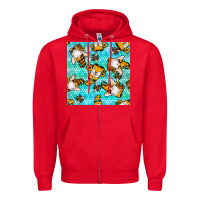 Red honey bee gnomes seamless pattern Zipper Hoodie - BundleAndBundleShop