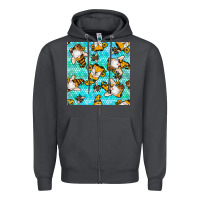 Smoke honey bee gnomes seamless pattern Zipper Hoodie - BundleAndBundleShop