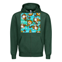 Sports Green honey bee gnomes seamless pattern Zipper Hoodie - BundleAndBundleShop