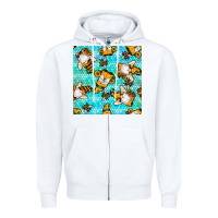 White honey bee gnomes seamless pattern Zipper Hoodie - BundleAndBundleShop