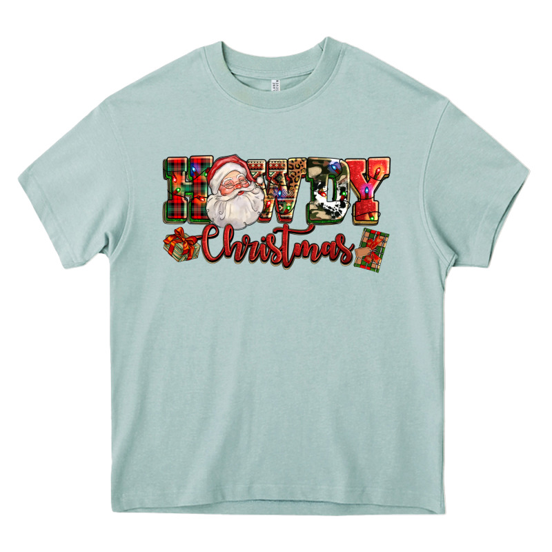 Howdy Christmas Santa Heavy Core Tee by NancyCooperArtShop | Teevron