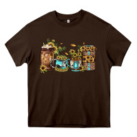 Chocolate Brown sunflower gemstone coffee Heavy Core Tee - JahusDesignShop