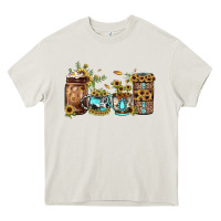 Cream sunflower gemstone coffee Heavy Core Tee - JahusDesignShop