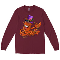 Burgundy mardi gras crawfish Long Sleeve Tee - CowGirlArtShop