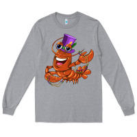 Heather Grey mardi gras crawfish Long Sleeve Tee - CowGirlArtShop