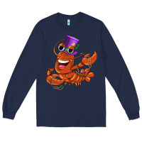 Navy mardi gras crawfish Long Sleeve Tee - CowGirlArtShop