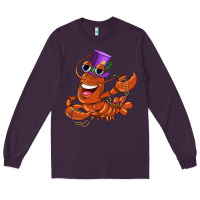 Plum mardi gras crawfish Long Sleeve Tee - CowGirlArtShop