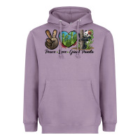 Lavender Peace Love Giant Panda Heavyweight Hoodie - LillyAllenDesigns