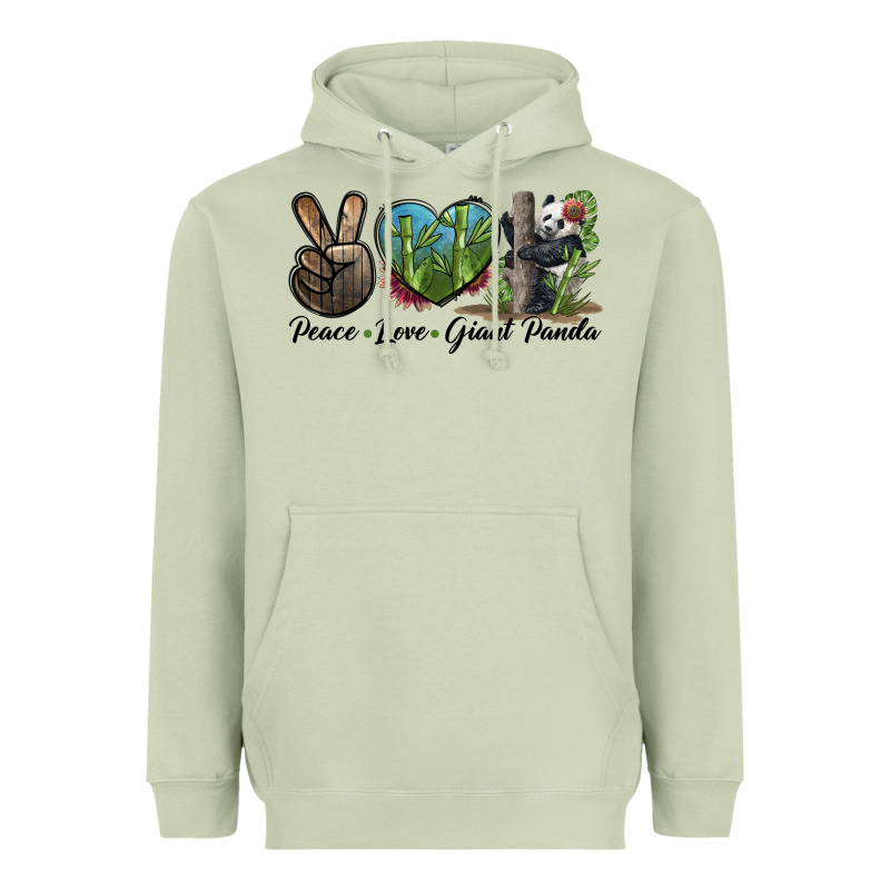 Peace Love Giant Panda Heavyweight Hoodie by LillyAllenDesigns | Teevron