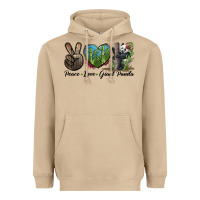 Mushroom Peace Love Giant Panda Heavyweight Hoodie - LillyAllenDesigns