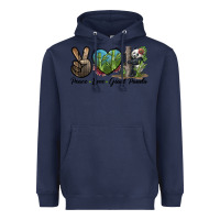 Navy Peace Love Giant Panda Heavyweight Hoodie - LillyAllenDesigns