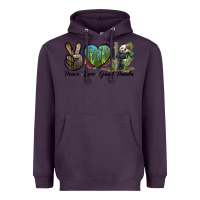 Plum Peace Love Giant Panda Heavyweight Hoodie - LillyAllenDesigns