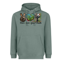 Sage Peace Love Giant Panda Heavyweight Hoodie - LillyAllenDesigns