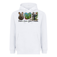 White Peace Love Giant Panda Heavyweight Hoodie - LillyAllenDesigns