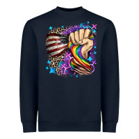 Navy LGBTQ+ and American flag Heavyweight Sweatshirt - FaDigitalArtStudio