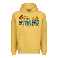 Antique Gold she is strong Premium Hoodie - BundleAndBundleShop