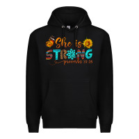 Black she is strong Premium Hoodie - BundleAndBundleShop