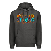 Charcoal Heather she is strong Premium Hoodie - BundleAndBundleShop