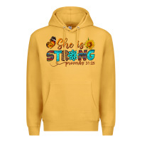 Mustard she is strong Premium Hoodie - BundleAndBundleShop