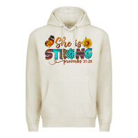 Oatmeal Heather she is strong Premium Hoodie - BundleAndBundleShop