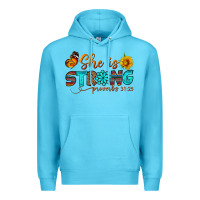Ocean Blue she is strong Premium Hoodie - BundleAndBundleShop