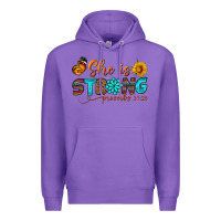 Purple she is strong Premium Hoodie - BundleAndBundleShop