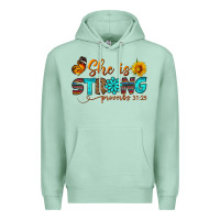 Seafoam she is strong Premium Hoodie - BundleAndBundleShop
