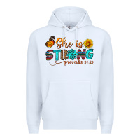 White she is strong Premium Hoodie - BundleAndBundleShop