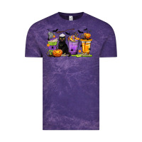 Cloud Purple Halloween Cat Coffee Cups Vintage Tee - texasbilliewilder