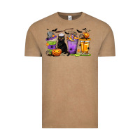 Vintage Coffee Halloween Cat Coffee Cups Vintage Tee - texasbilliewilder