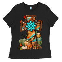 Black fall cross Ladies Tee - BundleAndBundleShop