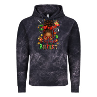 Cloud Black santa's favorite nail artist afro messy bun Vintage Hoodie - texasbilliewilder