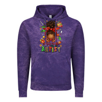 Cloud Purple santa's favorite nail artist afro messy bun Vintage Hoodie - texasbilliewilder