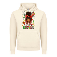 Vintage Artic santa's favorite nail artist afro messy bun Vintage Hoodie - texasbilliewilder