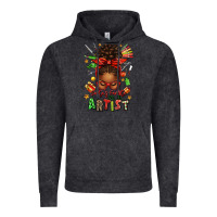 Vintage Black santa's favorite nail artist afro messy bun Vintage Hoodie - texasbilliewilder