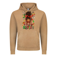 Santa's Favorite Nail Artist Afro Messy Bun Vintage Hoodie | Teevron