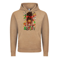 Vintage Coffee santa's favorite nail artist afro messy bun Vintage Hoodie - texasbilliewilder
