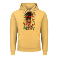 Vintage Mustard santa's favorite nail artist afro messy bun Vintage Hoodie - texasbilliewilder