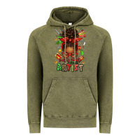 Vintage Olive santa's favorite nail artist afro messy bun Vintage Hoodie - texasbilliewilder