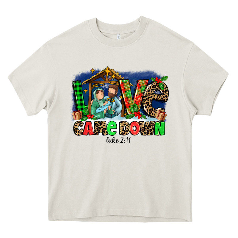 Love Came  Down Luke 2 11 Heavy Core Tee by MaliasSmallBusiness | Teevron