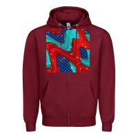 Burgundy american flag stripes seamless pattern Zipper Hoodie - BundleAndBundleShop