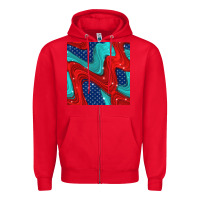 Red american flag stripes seamless pattern Zipper Hoodie - BundleAndBundleShop