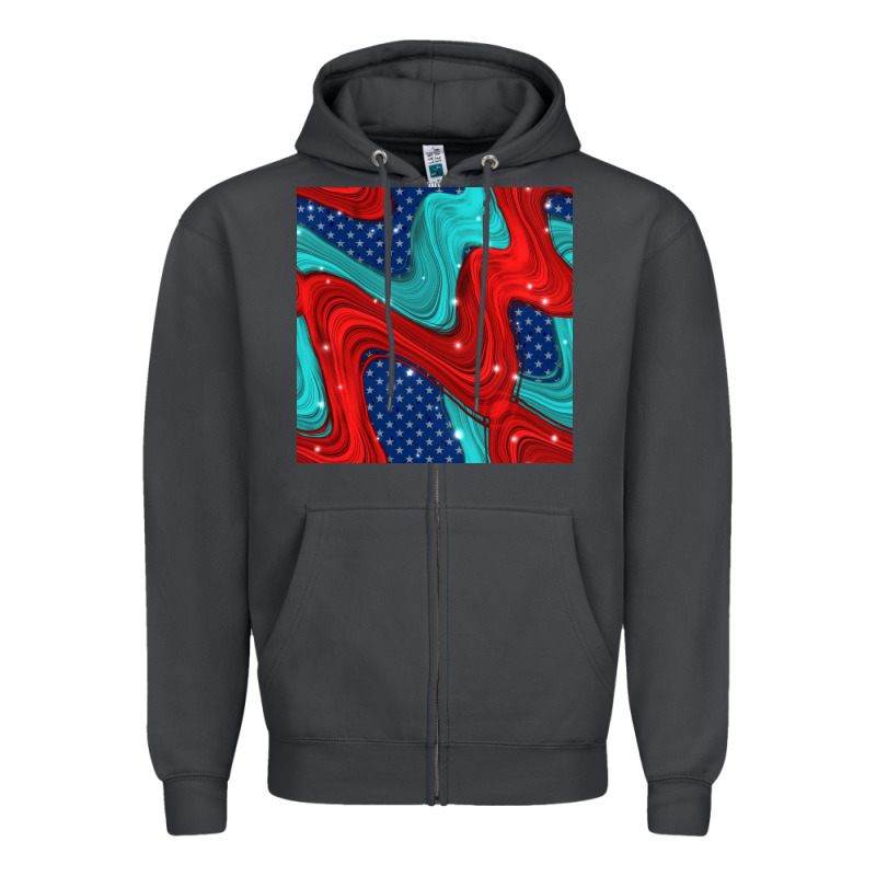 American Flag Stripes Seamless Pattern Zipper Hoodie by BundleAndBundleShop | Teevron