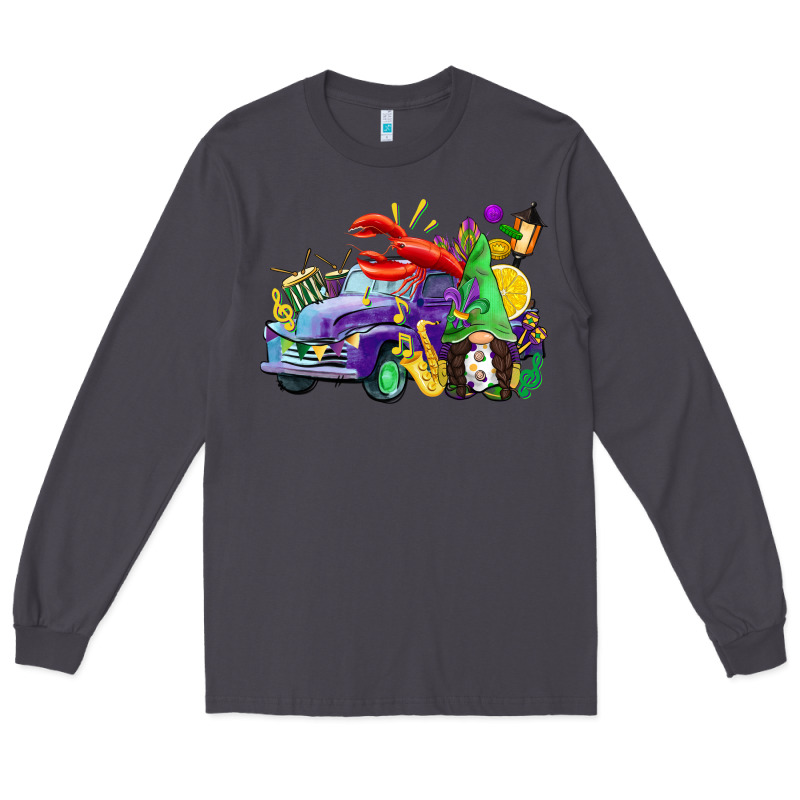 Mardi Gras Gnome On The Truck Long Sleeve Tee by CowGirlArtShop | Teevron