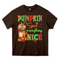 Chocolate Brown Pumpkin Spice And Everything Nice Heavy Core Tee - MaliasSmallBusiness