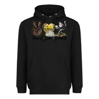 Black peace love ostrich Heavyweight Hoodie - LillyAllenDesigns
