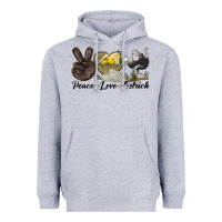 Heather Grey peace love ostrich Heavyweight Hoodie - LillyAllenDesigns